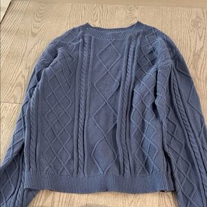 Edikted Slate Blue Cable Knit Sweater